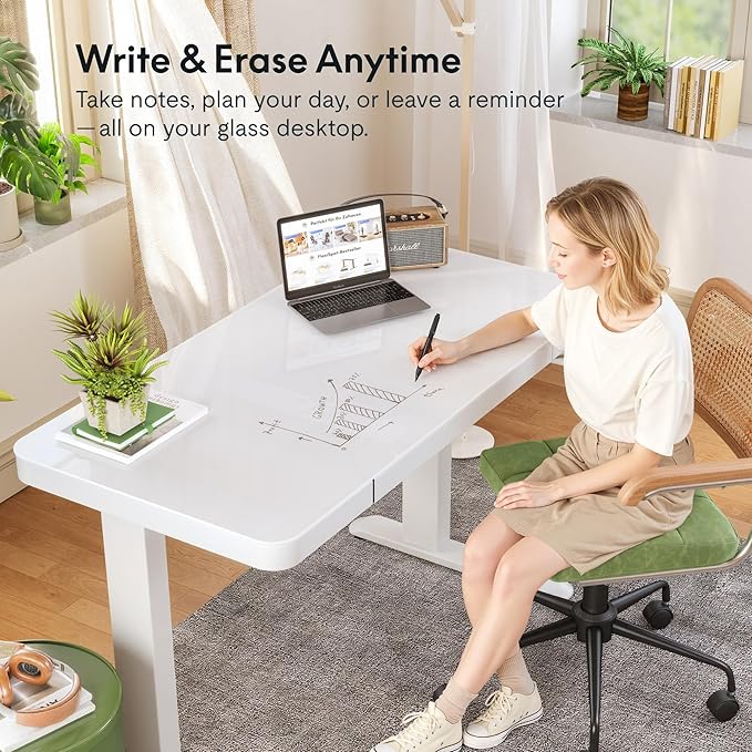 FLEXISPOT Comhar Electric Pure Glass Standing Desk - Image 5