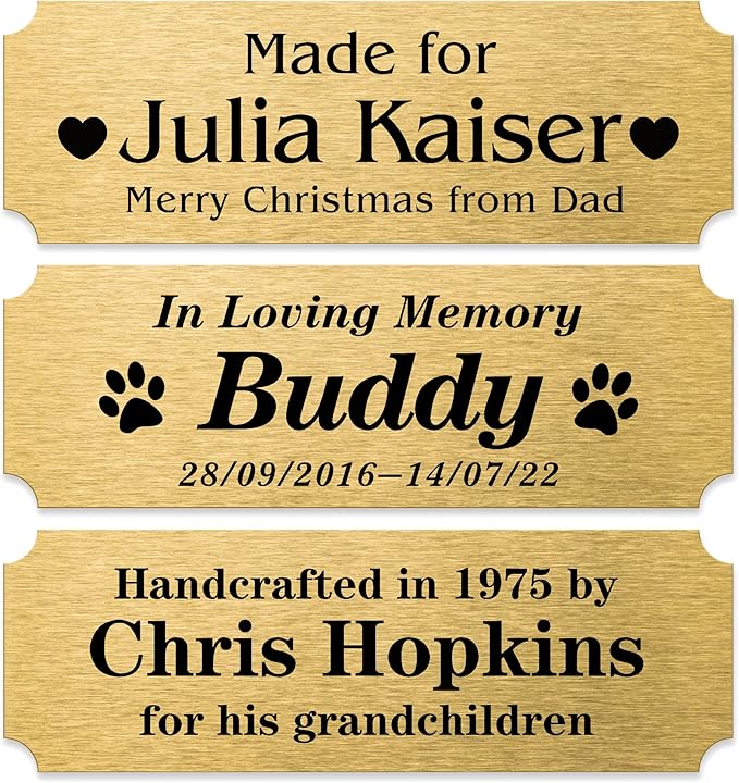 Caramel Sweet Life Personalized Name Plates, Solid Brass Engraved Plaque by Caramel