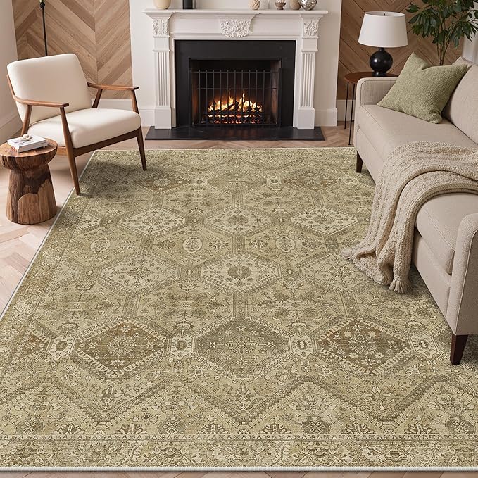 GENIMO 8x10 Area Rugs for Living Room, Machine Washable Non Slip Vintage Rugs - Image 3