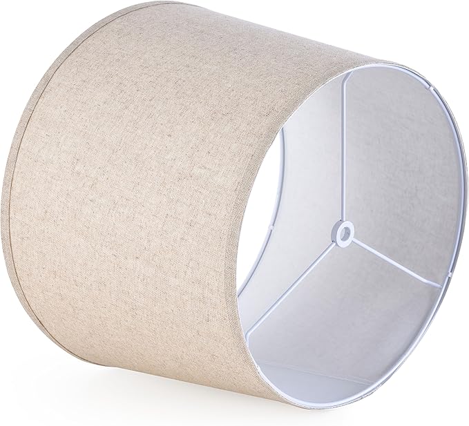 Beige Fabric Lamp Shade Set of 2 Medium Lamp Shades-11"×13"×10" Inch, - Image 5