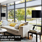 GO&SO Black Velvet Lamp Shades Set of 1 Large Drum Lampshades -16" Top x 16" - Image 5