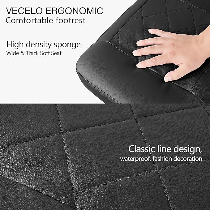 VECELO Under Desk Footrest, PU Ergonomic Foot Rest - Image 5
