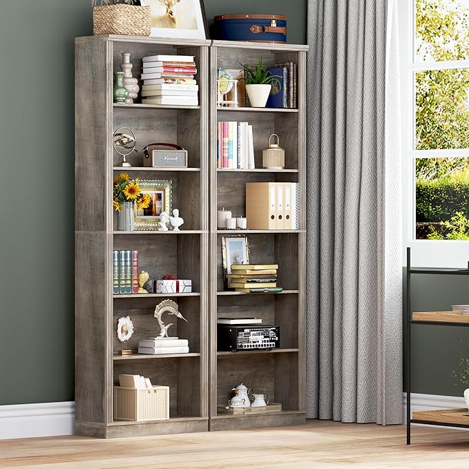 BORNOON 75" Tall Bookshelf, 6-Tier Floor Standing Bookcase - Image 7