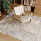 Koonmi Tempered Glass Chair Mat 50"x30" - Premium Office Chair Mat for Hardwood Floors & Low-Pile Carpet with 4 Non-Slip Pads - Thick Scratch-Resistant Surface
