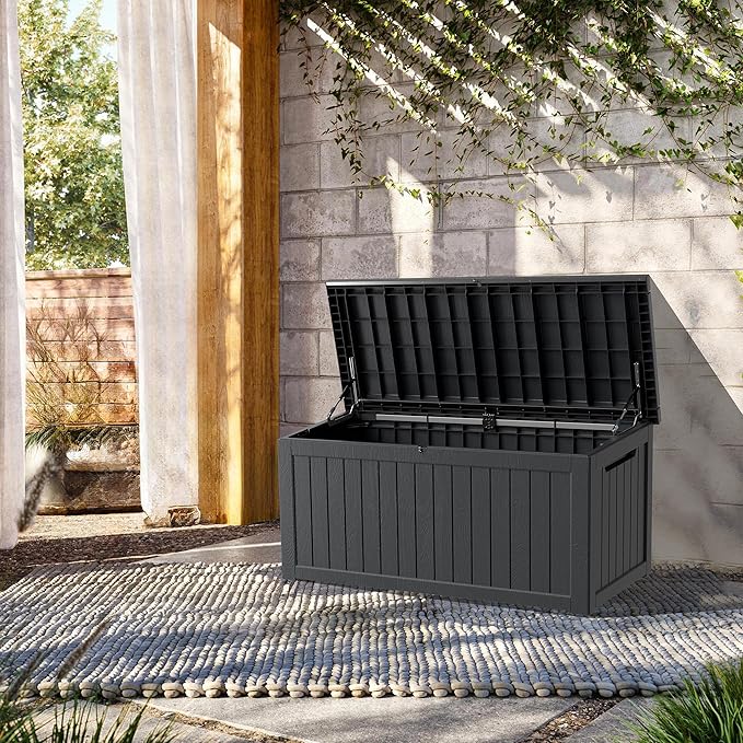 TARKARI 200 Gallon Lockable Resin Deck Box, Waterproof & UV-Resistant Outdoor - Image 3