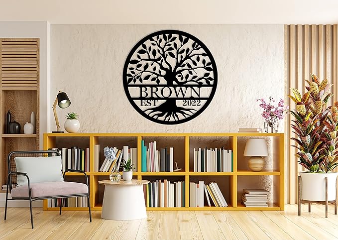 Personalized Tree of Life Metal Sign, Personalized Last Name Signs, Custom Name - Image 3