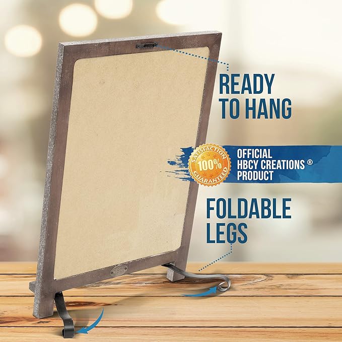 HBCY Creations Rustic Weathered Wooden Tabletop Chalkboard - Image 3