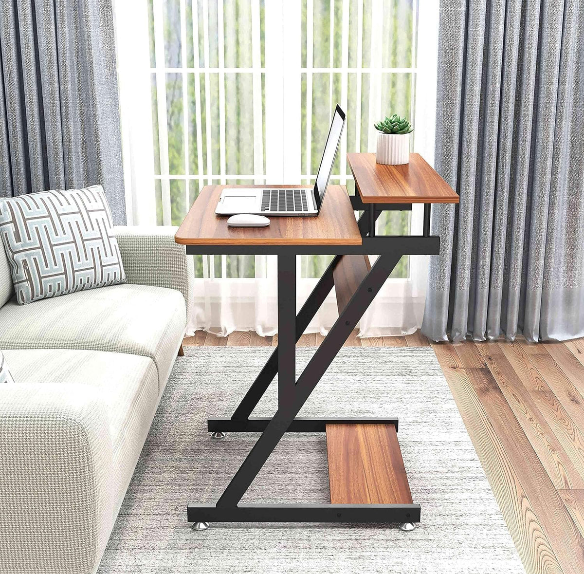 Dripex Computer Desk for Small Spaces, Z Shaped Small Computer Desk, 27.5 inc...