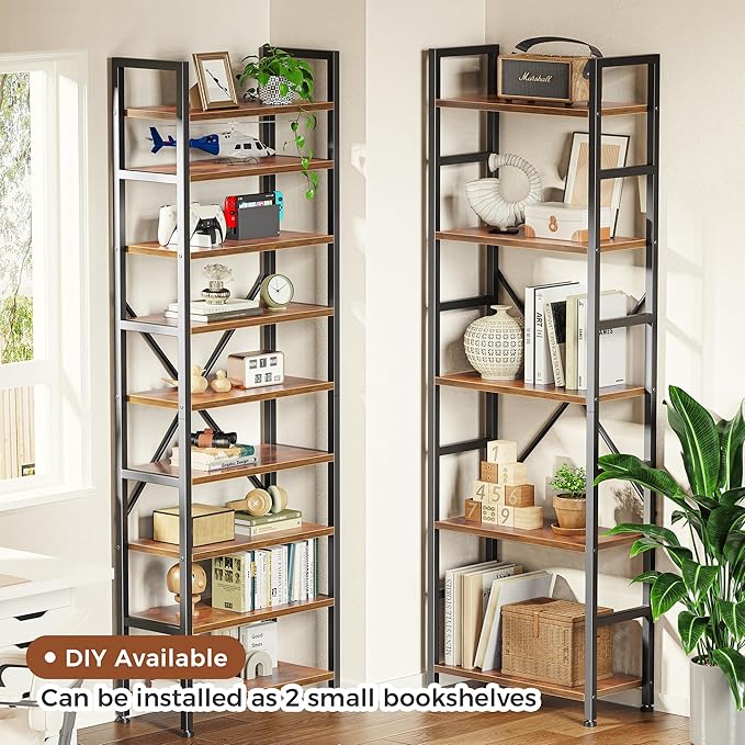 SUPERJARE Triple 5 Tier Bookshelf, Bookcase - Image 4