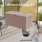 Decksplore 90 Gallon Pro Outdoor Storage Box Waterproof Lockable Resin Deck Box - Image 7