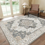 GENIMO 7'6''x9'6'' Area Rugs for Living Room, Machine Washable Non Slip Vintage by GENIMO