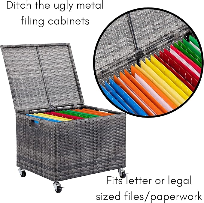 BIRDROCK HOME Rolling File Box - Image 7
