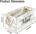 HoreZer Wood Mail Holder Box, Decorative Mail Organizer Box Countertop - Image 6