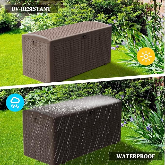 Yardgrace 180 Pro Gallon Deck Box, Outdoor Storage Box Lockable, Waterproof - Image 5