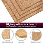 Bouiexye Felt Cork Board Tiles 6 Pack Grey Brown Boards 12"x12" - Image 3