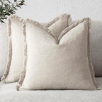 Foindtower Set of 2 Decorative Linen Fringe Throw Pillow Covers Cozy Boho by Foindtower
