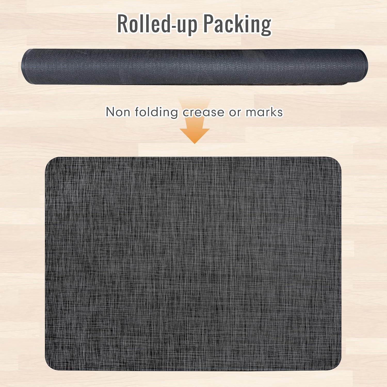 Office Chair Mat for Hardwood Floor 36x48 Inch, Non-Slip Heavy Duty Floor Protector, Easy Glide PVC Mat for Rolling Chairs, Ideal for Wood Tile & Hard Floors(Black)