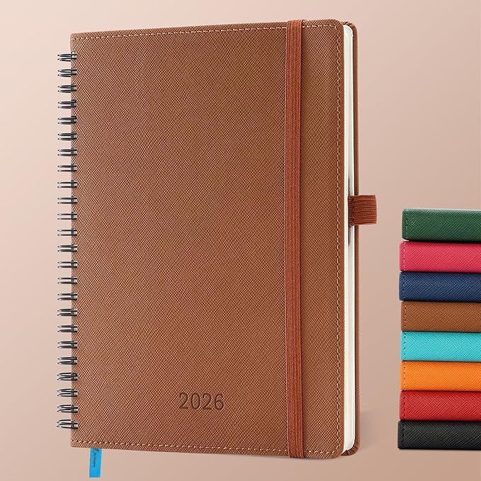 IN-LUXPRO Planner 2026 Daily Weekly and Monthly, 12 Months Spiral Bound by IN-LUXPRO
