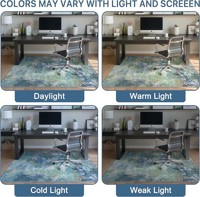 Office Chair Mat for Hardwood Tile Floor, Abstract 48"X 60" Desk Mats for - Image 6