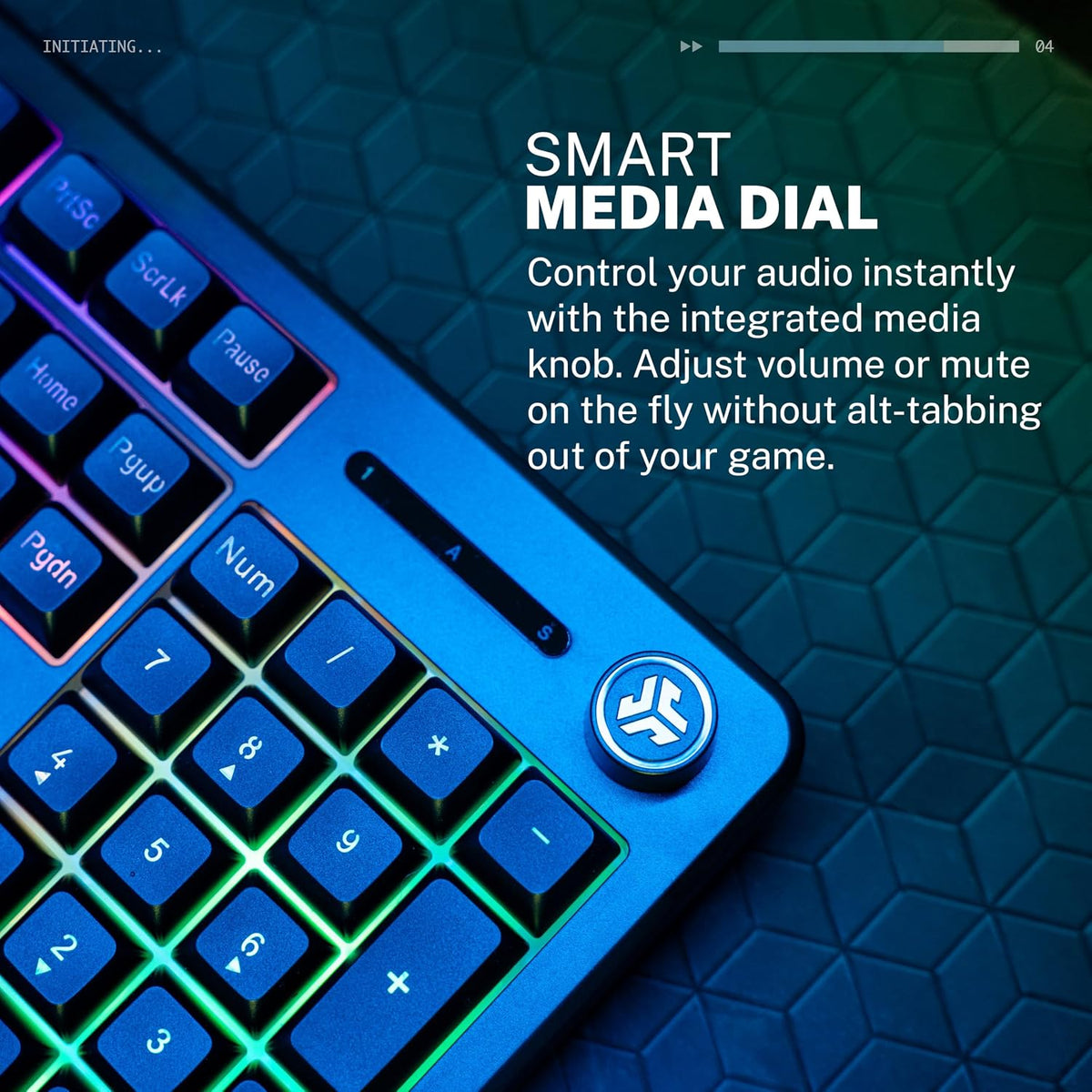 JLab Nightfall Gaming Keyboard, Wired, RGB, 104 Keys, Black