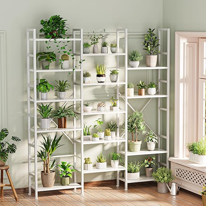 SUPERJARE Triple 6 Tier Bookshelf, Bookcase - Image 2