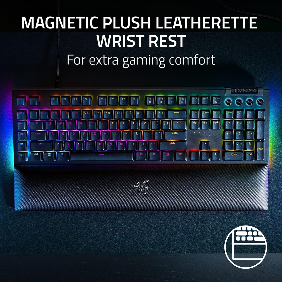 Razer BlackWidow V4 Mechanical Gaming Keyboard, Yellow Linear Switches