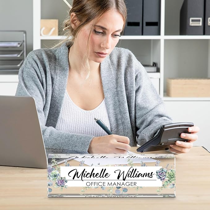 Personalized Name Plate for Desk, Custom Desk Name Plate, Acrylic Name Plate - Image 6