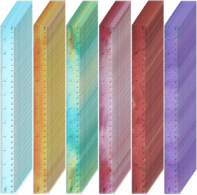 ForraFun 120 Pcs 12 Inch Plastic Ruler Bulk Colorful Transparent Ruler by Unknown