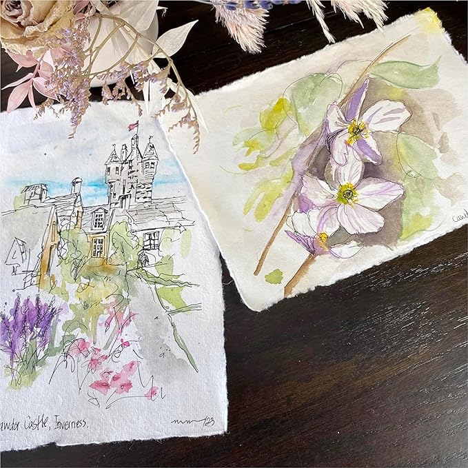 Wanderings Handmade A5 Cream Mixed Media Paper - Image 5