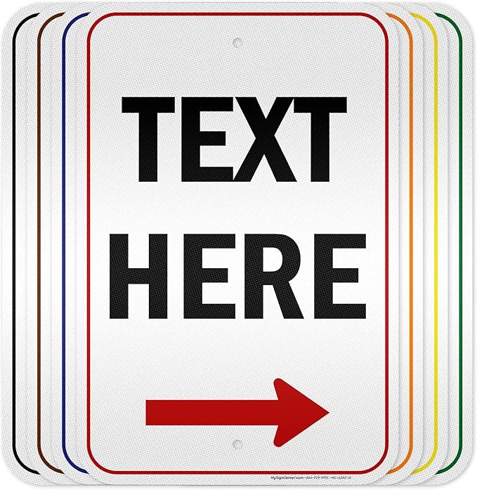 Custom Arrow, Custom Directional Sign, Right Arrow, 12x18 Inches, 3M EGP by MySignCenter