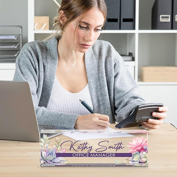 Personalized Name Plate for Desk, Custom Desk Name Plate, Acrylic Name Plate - Image 6