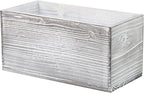 ExoLiry Rustic Gray Wood Mail Box Storage Holder File Organizer Tabletop Wooden - Image 2