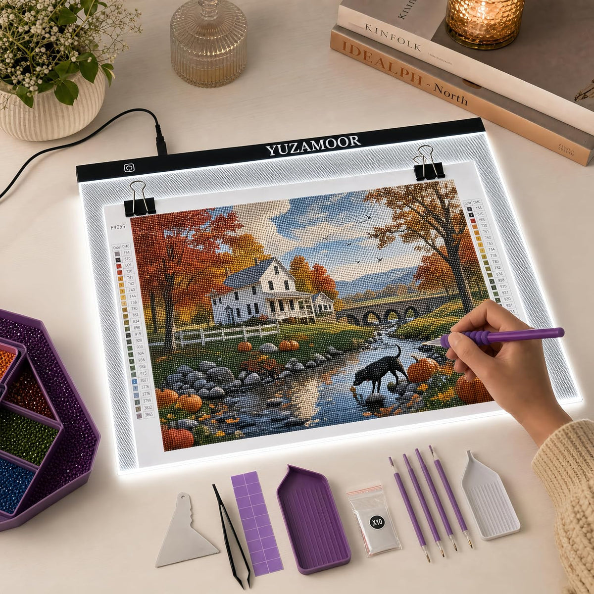 a2 large tracing led light pad kits for, close-up detail