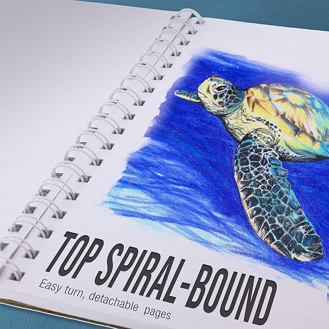 U.S. Art Supply 9”x12 Premium Heavy-Weight Paper Spiral Bound Sketch Book: 90 - Image 4