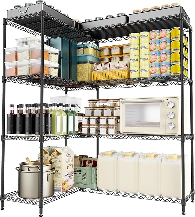 M MZG 4 Tiers Storage Shelves Load 1200LBS, Metal Shelving Wire Metal Shelving by MEIGAOPLASTICANDMETALHKCOLIMITED