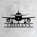 Personalized Metal Airplane Wall Art, Airplane Name Sign, Customized Pilot Name by Unknown
