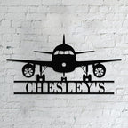 Personalized Metal Airplane Wall Art, Airplane Name Sign, Customized Pilot Name by Unknown