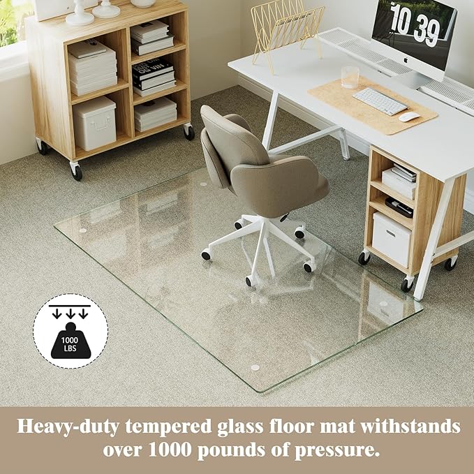 Koonmi Tempered Glass Chair Mat - Image 5