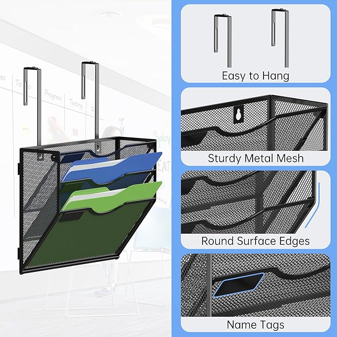 Kuntine.B Wall File Organizer Office Hanging Magazine Holder Wall File Organizer - Image 3