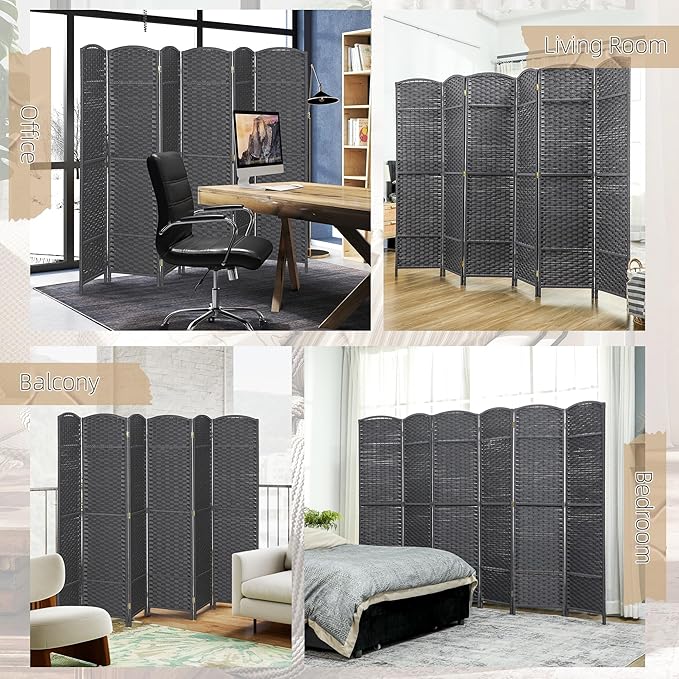 HOMCOM Room Divider, 6 Panel Folding Privacy Screen, 5.6' Tall Freestanding - Image 6