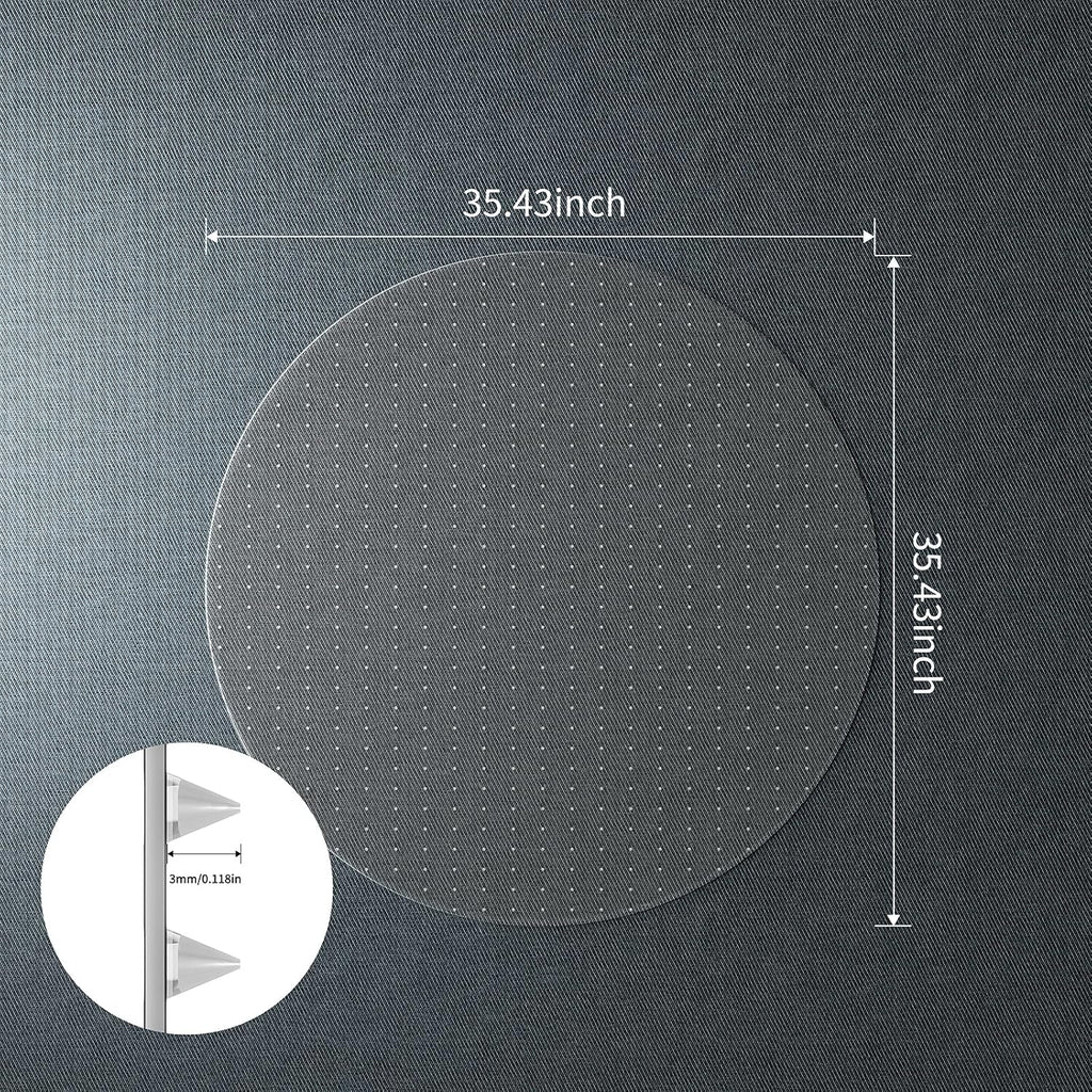 Office Chair Mat for Carpet, 36 Inch Round Chair Mat PVC Clear Chair Mat Easy Clean with Non-Slip Studded for Home Office Chair | Computer Desk Chair Mat, Rolling Carpet Chair Mats with Non-Slip Studded, Carpet Protector for Home Office Low Pile Carpet