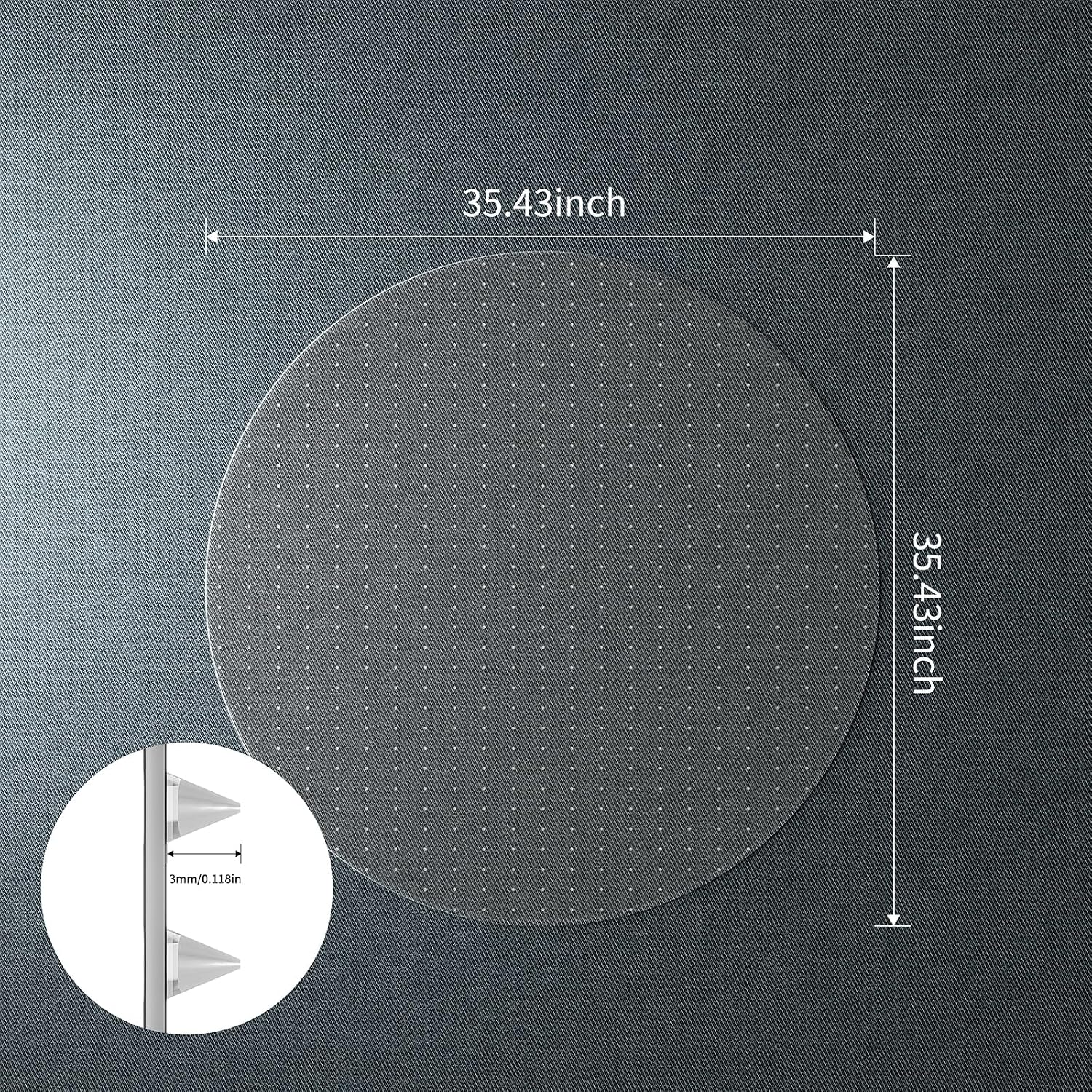 Office Chair Mat for Carpet, 36 Inch Round Chair Mat PVC Clear Chair Mat Easy Clean with Non-Slip Studded for Home Office Chair | Computer Desk Chair Mat, Rolling Carpet Chair Mats with Non-Slip Studded, Carpet Protector for Home Office Low Pile Carpet