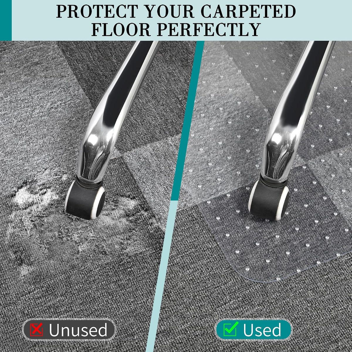 BesWin Office Chair Mat for Carpet, 48'' x 36''