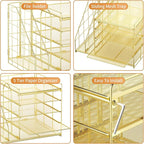 Marbrasse Desk Organizer with File Holder, 5-Tier Paper Letter Tray, Mesh Desk - Image 5