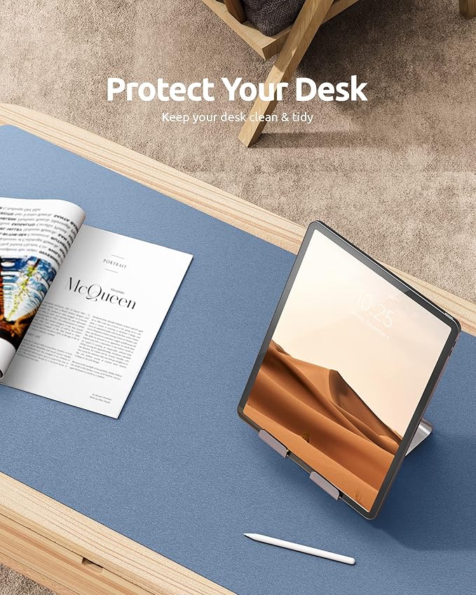 YSAGi Leather Desk Protector, Office Mat, Large Mouse Mat, Non-Slip PU Leather - Image 7