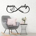 Personalized Valentines Day Metal Wall Sign, Custom Infinity Heart Love Couple - Image 8