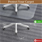 Office Chair Mat for Carpet, 48" X 48" Clear PVC Desk Chair Mat | Desk Chair Mat for Carpet Floors, Clear and Thick Carpet Chair Mats with Non-Slip Studded for Home and Office Low Pile Carpet