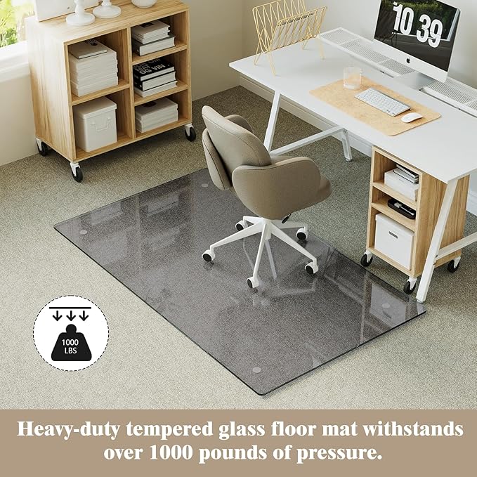 Koonmi Tempered Glass Chair Mat - Image 4
