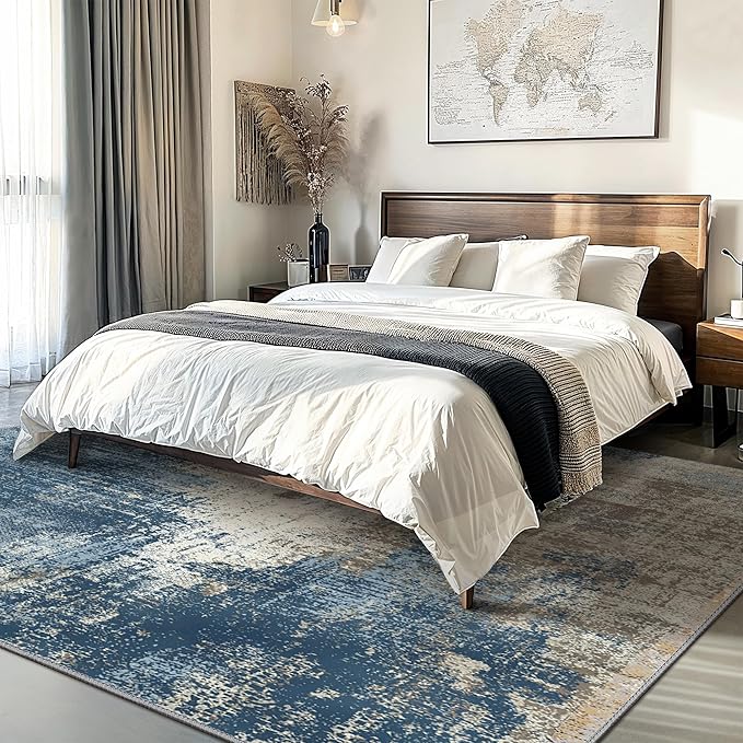 GENIMO Washable Area Rugs for Living Room, 9x12 Modern Non Slip Rugs, Low Pile - Image 2