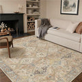 GENIMO 9x12 Area Rugs for Living Room, Machine Washable Non Slip Vintage Rugs by GENIMO